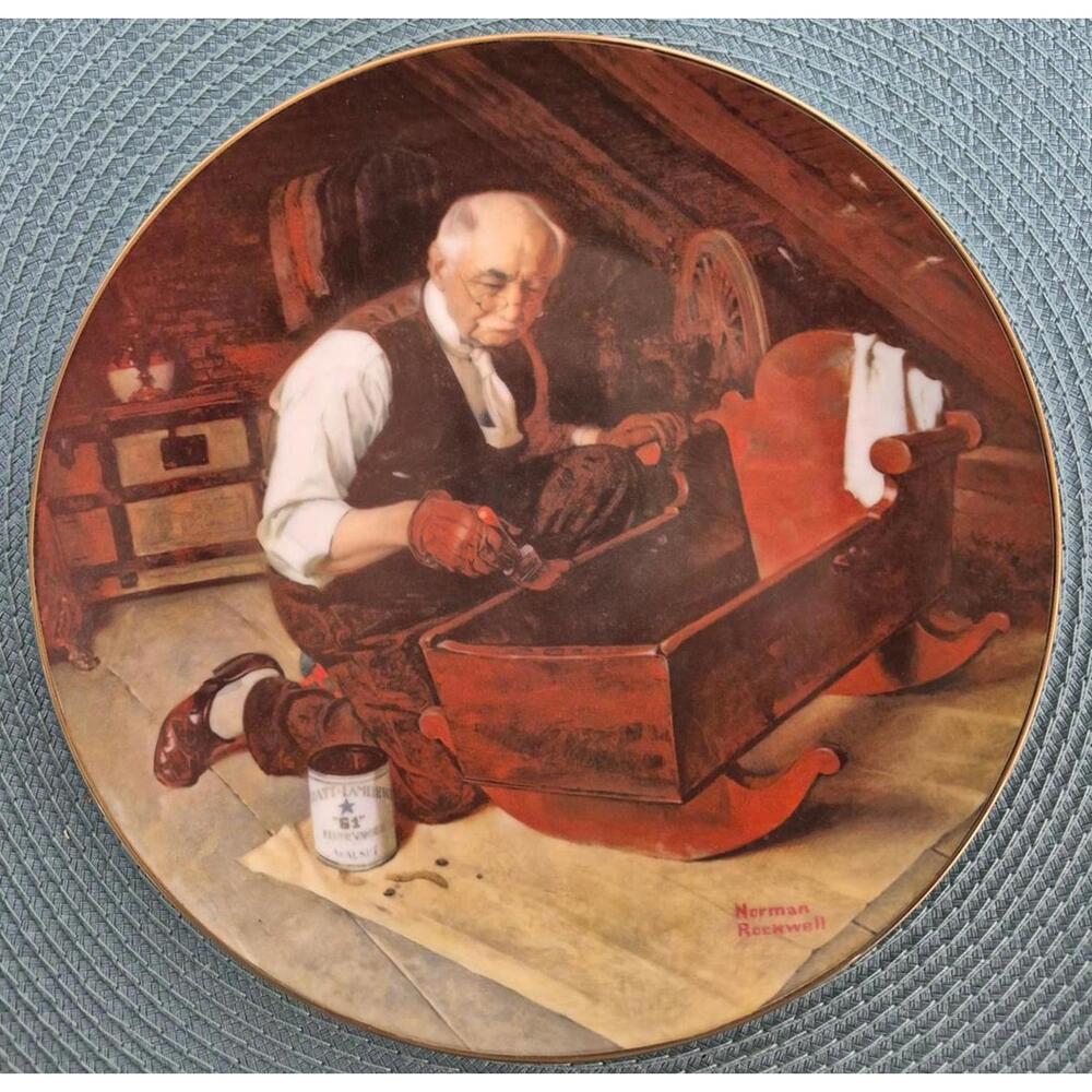 Norman Rockwell Limited Edition Collector's Plate - "Grandpa's Gift" - 1987